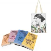 Çiçekli Bez Çanta Hediyeli - Virginia Woolf Seti - 4 Kitap Takım