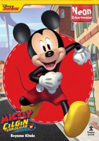 Disney Mickey ve Çılgın Yarışçılar Neon Çıkartmalı Boyama Kitabı Kolek