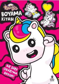 I Love Unicorn - Boyama Kitabı - Şeker Pembe - Bir Sürü Çıkartma Hediye!