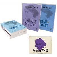 Mor Desenli Clutch - Cüzdan Hediyeli - Virginia Woolf Seti - 4 Kitap T